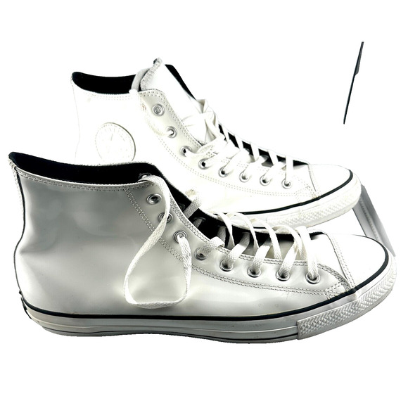 Converse Chuck Taylor Unisex White Patent Leather Sneakers Men 13 Women’s 15 - Picture 3 of 14